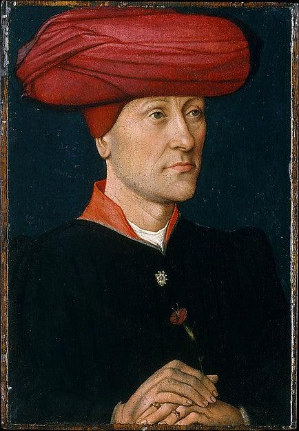 Netherlandish Painter:Portrait of a Man in a Chaperon -16x12"(A3) Poster