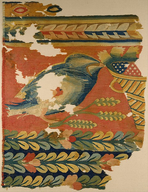 :Hanging Fragment with Bird and Basket 4th century-16x12"(A3) Poster