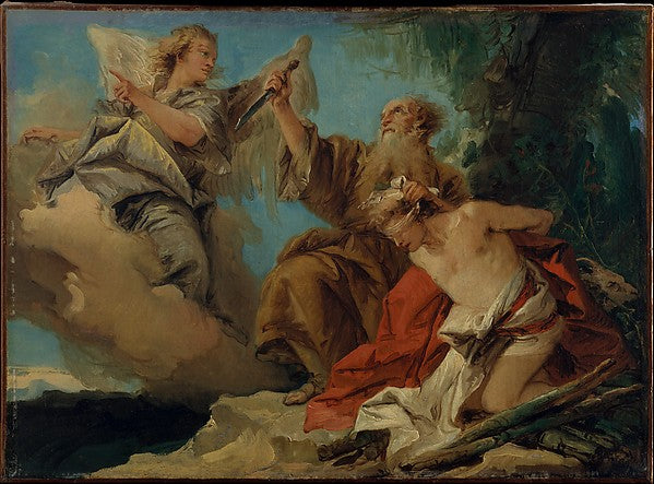 Giovanni Domenico Tiepolo:The Sacrifice of Isaac mid-1750s-16x12