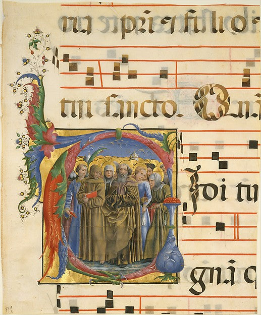 Attributed to Cosmè Tura:Manuscript Illumination with All Sa-16x12"(A3) Poster