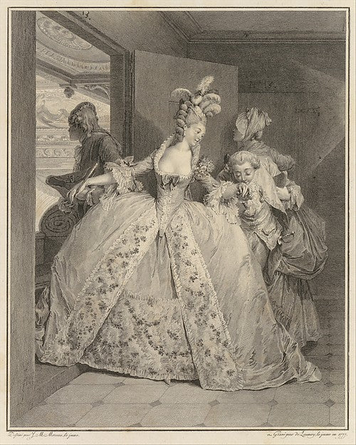 Les Adieux  from Le Monument du Costume 1777-After Jean Michel,  Poster Print Wall Art
