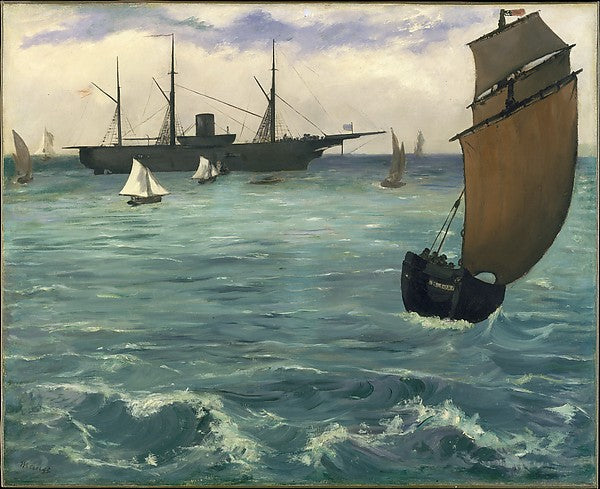 Édouard Manet:The "Kearsarge" at Boulogne 1864-16x12"(A3) Poster