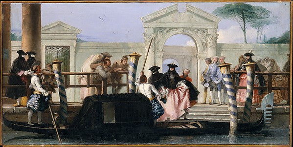 Giovanni Domenico Tiepolo:The Departure of the Gondola mid-1-16x12"(A3) Poster