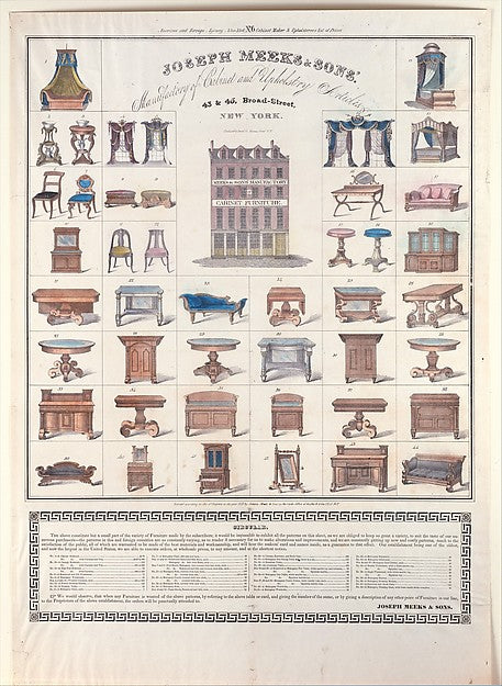Broadside 1833-Joseph Meeks & Sons,  Poster Print Wall Art