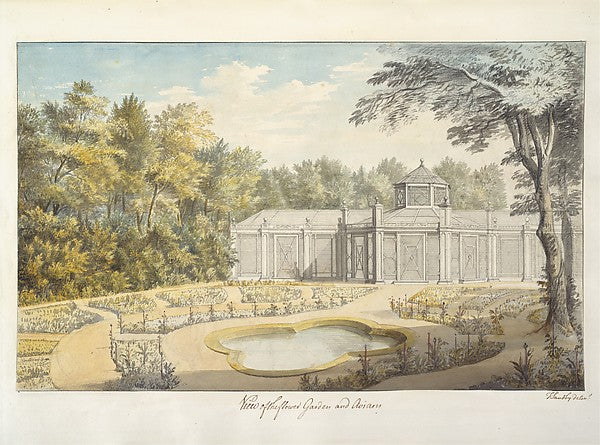 View of the Flower Garden and Aviary at Kew 1763-Thomas Sandby,16x12"(A3)Poster