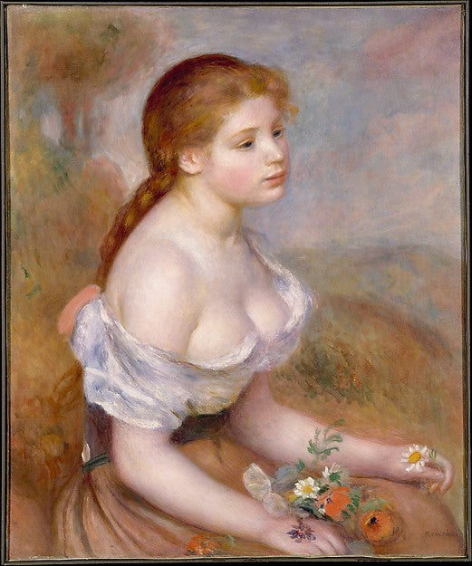 Auguste Renoir:A Young Girl with Daisies 1889-16x12"(A3) Poster