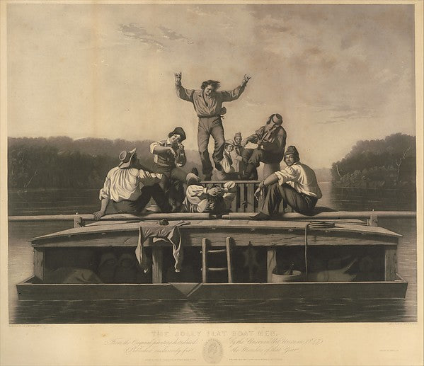 The Jolly Flatboatmen 1847-Thomas Doney, After George Caleb Bi,  Poster Print Wall Art