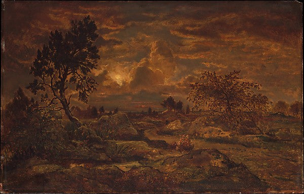 Théodore Rousseau:Sunset near Arbonne c1860–65-16x12"(A3) Poster