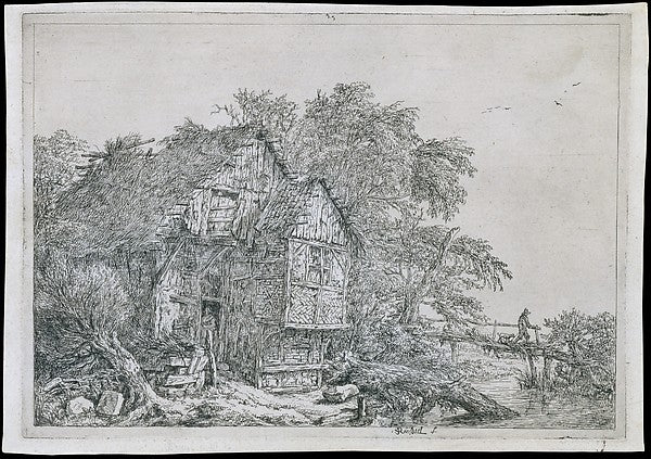 The Little Bridge  17th cent-Jacob van Ruisdael,  Poster Print Wall Art