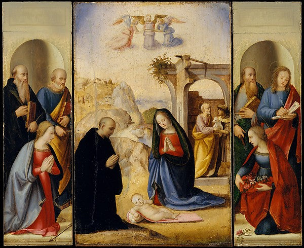Ridolfo Ghirlandaio:The Nativity with Saints -16x12"(A3) Poster