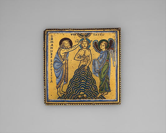 :Plaque with the Baptism of Jesus c1150–75-16x12"(A3) Poster
