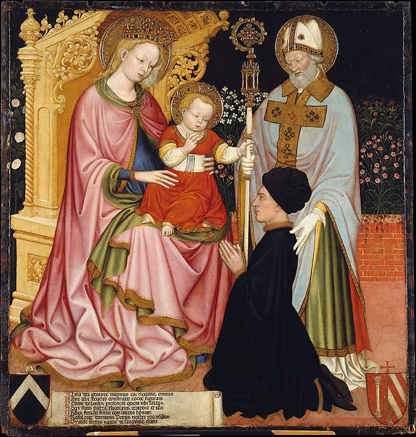 Master G.Z.:Madonna and Child with the Donor Pietro de' Lard-16x12"(A3) Poster