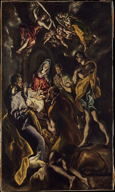 El Greco and Workshop 1540/41–1614 Toledo):The Adoration of -16x12"(A3) Poster
