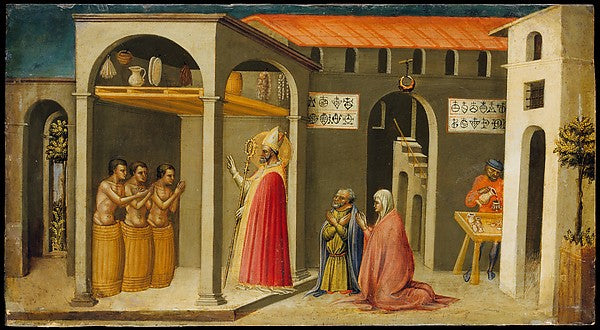Bicci di Lorenzo:Saint Nicholas Resuscitating Three Youths 1-16x12"(A3) Poster
