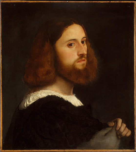 Titian:Portrait of a Man c1515-16x12