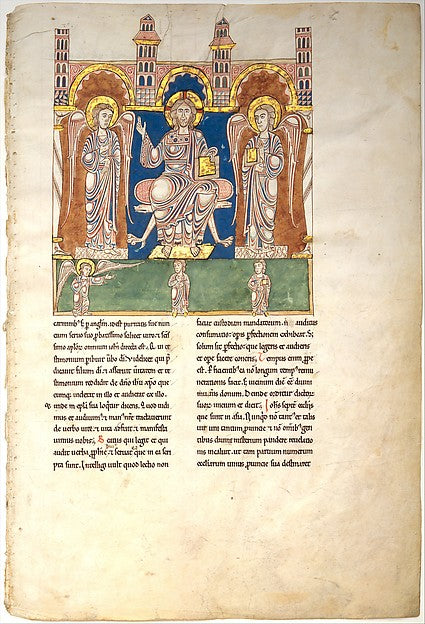 :Leaf from a Beatus Manuscript: Christ in Majesty with Angel-16x12"(A3) Poster