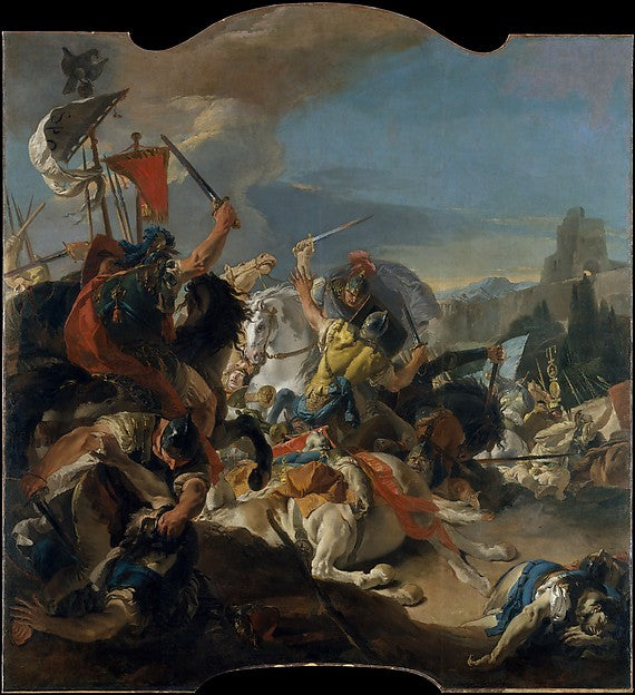 Giovanni Battista Tiepolo:The Battle of Vercellae 1725–29-16x12"(A3) Poster