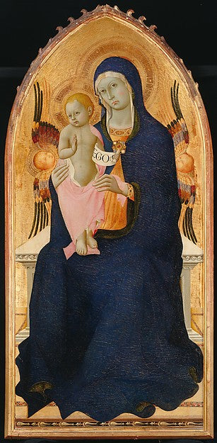 Osservanza Master:Madonna and Child Enthroned with Two Cheru-16x12"(A3) Poster
