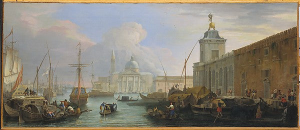 Luca Carlevaris:The Bacino Venice with the Dogana and a Dist-16x12"(A3) Poster