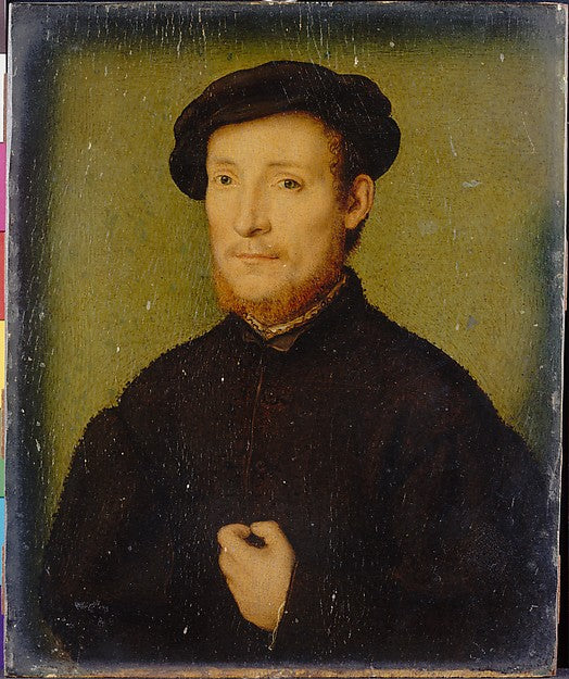 Attributed to Corneille de Lyon:Portrait of a Man with His H-16x12"(A3) Poster