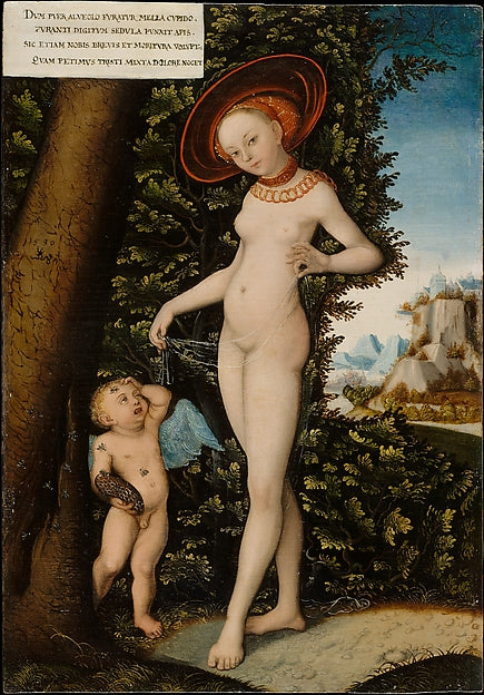 Copy after Lucas Cranach the Elder:Venus with Cupid the Hone-16x12"(A3) Poster
