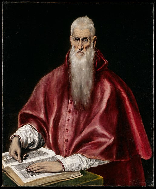 El Greco  1540/41–1614 Toledo):Saint Jerome as Scholar c1610-16x12"(A3) Poster