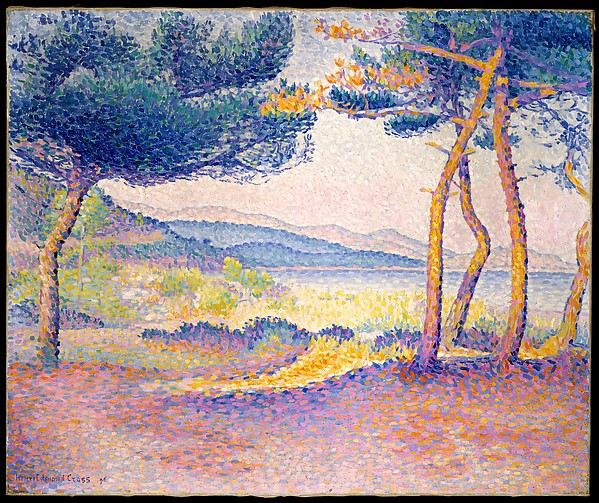 Henri-Edmond Cross:Pines Along the Shore 1896-16x12"(A3) Poster