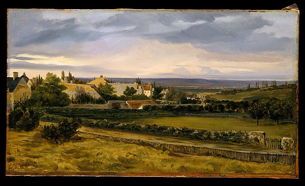 Théodore Rousseau:A Village in a Valley late 1820s-16x12"(A3) Poster