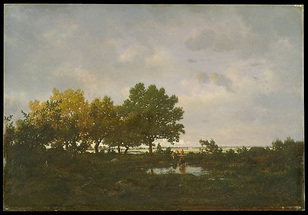 Théodore Rousseau:The Pond 1855-16x12"(A3) Poster