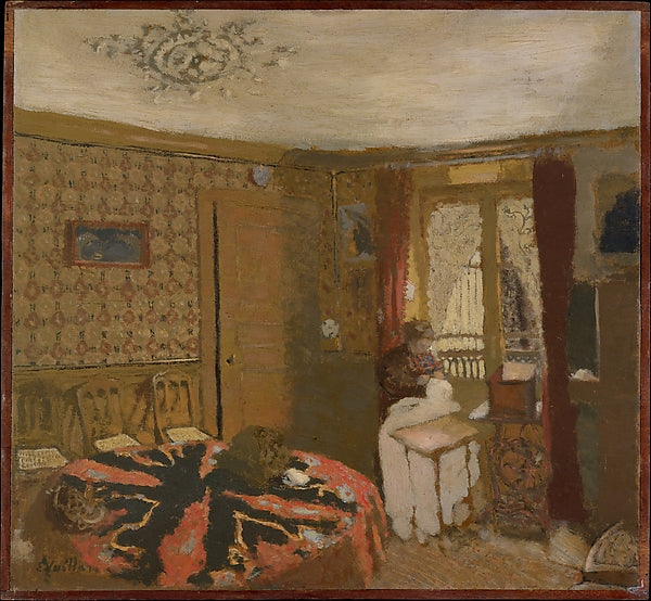Édouard Vuillard:Mme Vuillard Sewing by the Window rue Truff-16x12"(A3) Poster