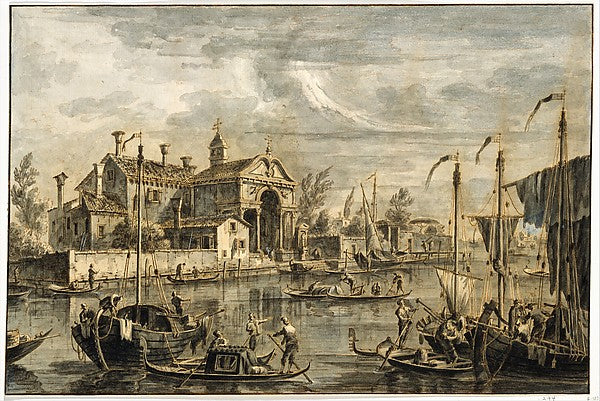Francesco Tironi:View of the Island of San Giacomo in Paludo-16x12"(A3) Poster