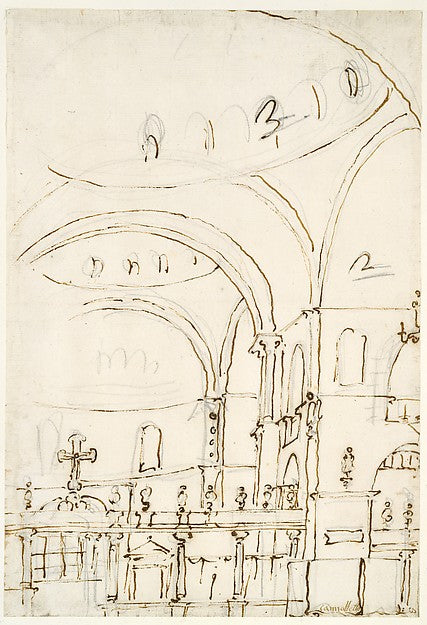 Canaletto:Interior of the Basilica of San Marco Showing the -16x12"(A3) Poster