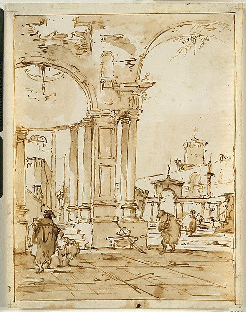 Francesco Guardi:An Architectural Capriccio with Classical R-16x12"(A3) Poster