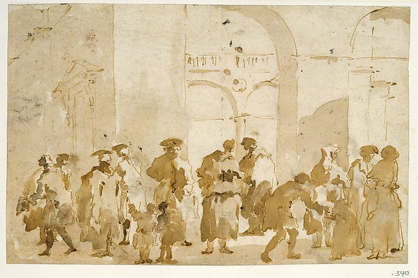 Francesco Guardi:Figure Studies c1765–70-16x12"(A3) Poster