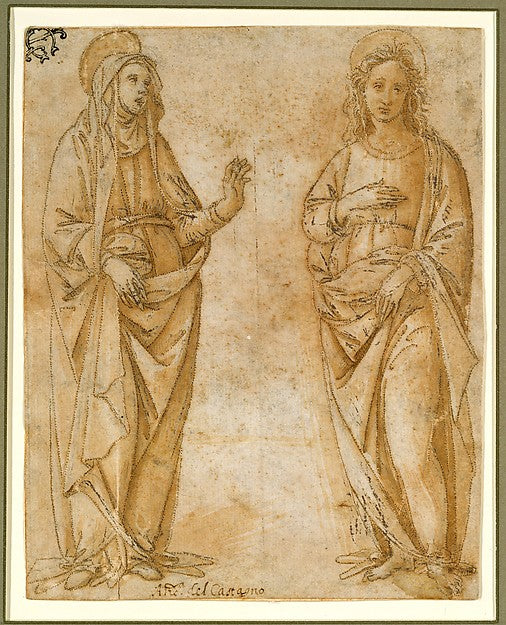 Attributed to Raffaellino del Garbo:The Virgin and Saint Joh-16x12"(A3) Poster