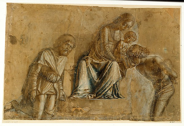 Michele da Verona:Madonna and Child with Saints Roch and Seb-16x12"(A3) Poster