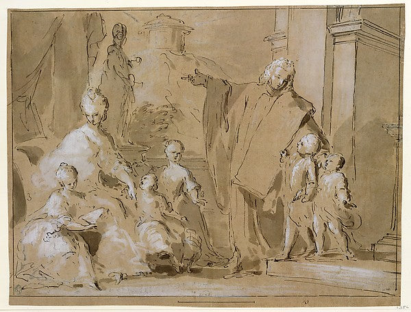 Pietro Antonio Novelli:A Venetian Family Portrait Group afte-16x12"(A3) Poster