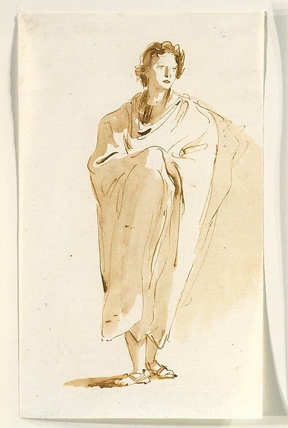 Giovanni Battista Tiepolo:Standing Figure of a Youth c1755–6-16x12"(A3) Poster