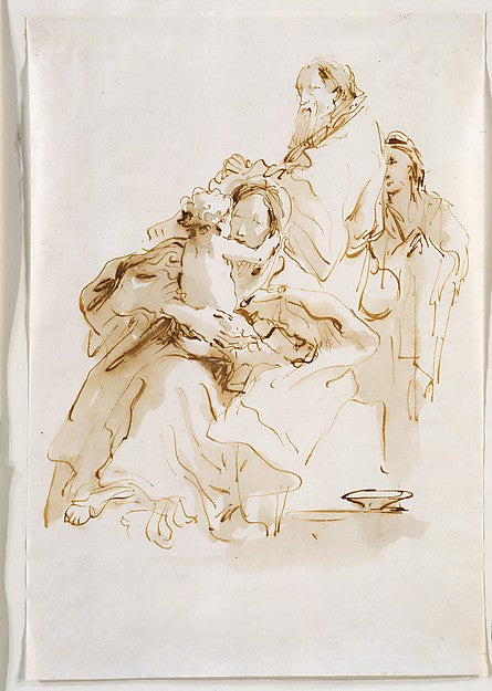 Giovanni Battista Tiepolo:The Holy Family with Saint John c1-16x12"(A3) Poster