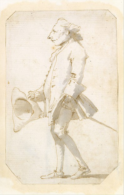 Giovanni Battista Tiepolo:Caricature of a Man Holding a Tric-16x12"(A3) Poster