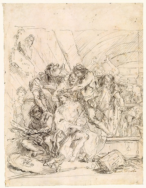 Giovanni Domenico Tiepolo:Christ Crowned with Thorns c1748–7-16x12"(A3) Poster