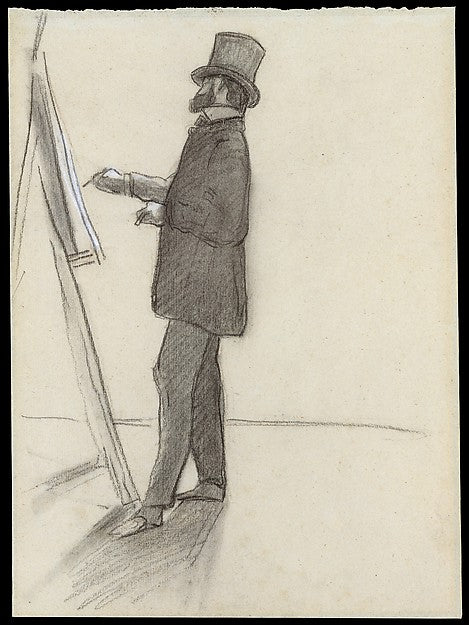 Jean-Frédéric Bazille:Manet and his Easel 1868–70 -16x12"(A3) Poster