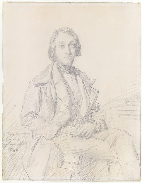 Théodore Chassériau:Portrait of Félix Ravaisson 1846-16x12"(A3) Poster