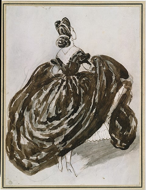 Constantin Guys:A Parisienne Seen from the Back 1850s-16x12"(A3) Poster