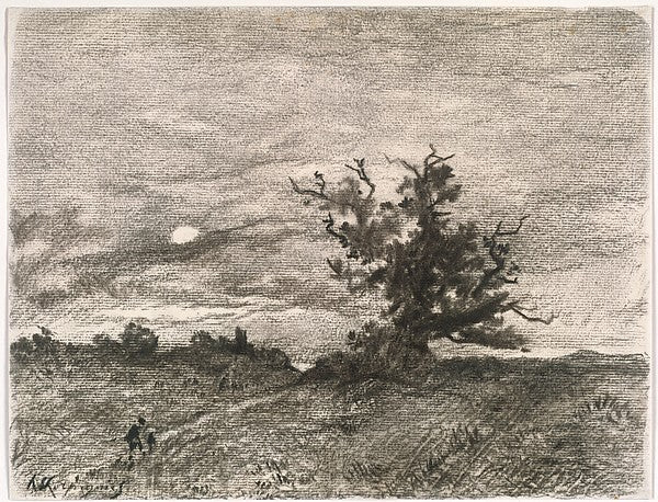 Henri-Joseph Harpignies:Moonlit Landscape 1900–1910-16x12"(A3) Poster