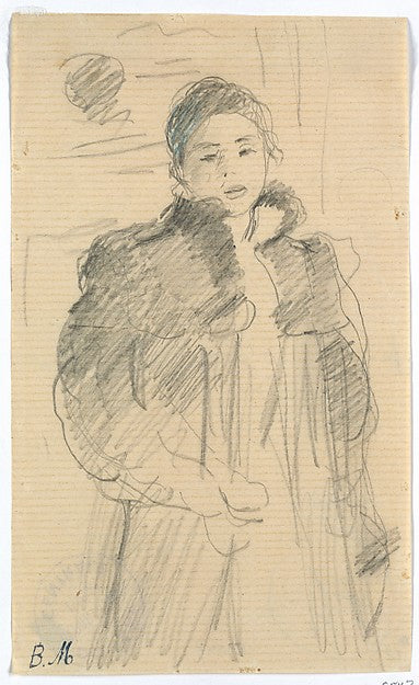 Berthe Morisot:Study for "Young Girl in a Green Coat" c1894-16x12"(A3) Poster