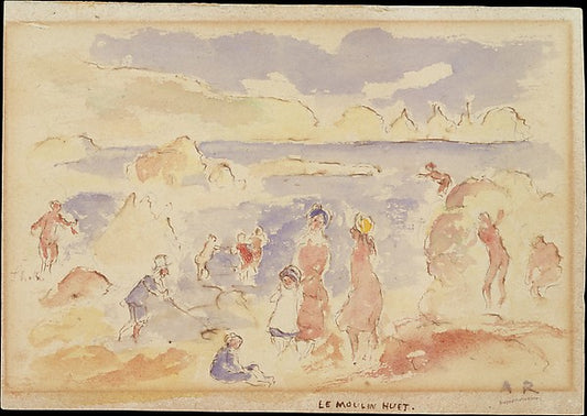 Auguste Renoir:Beach Scene 1883-16x12"(A3) Poster