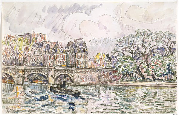 Paul Signac:Paris: Le Place Dauphine 1928-16x12"(A3) Poster