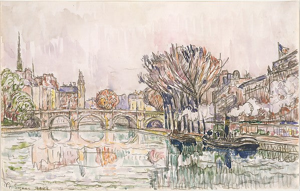 Paul Signac:The Pont Neuf Paris 1928-16x12"(A3) Poster