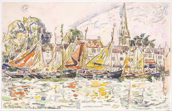 Paul Signac:Le Pouliguen: Fishing Boats 1928-16x12"(A3) Poster